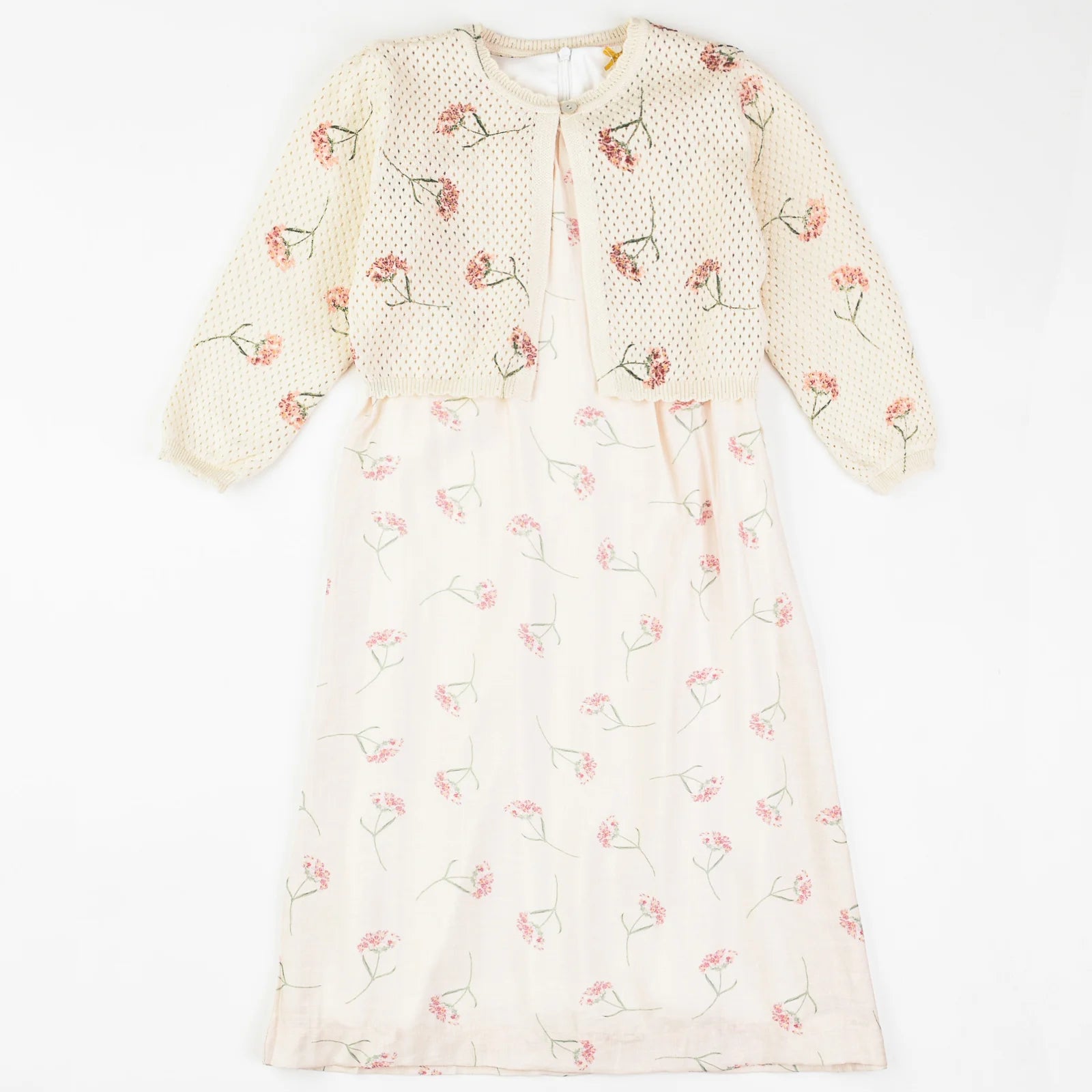 שמלה עם קרדיגן מודפס - flowers print A 18
