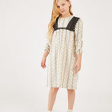 שמלה מודפסת מלמלות  - black/stone 10