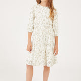 שמלה פרחונית - ירוק כהה 08