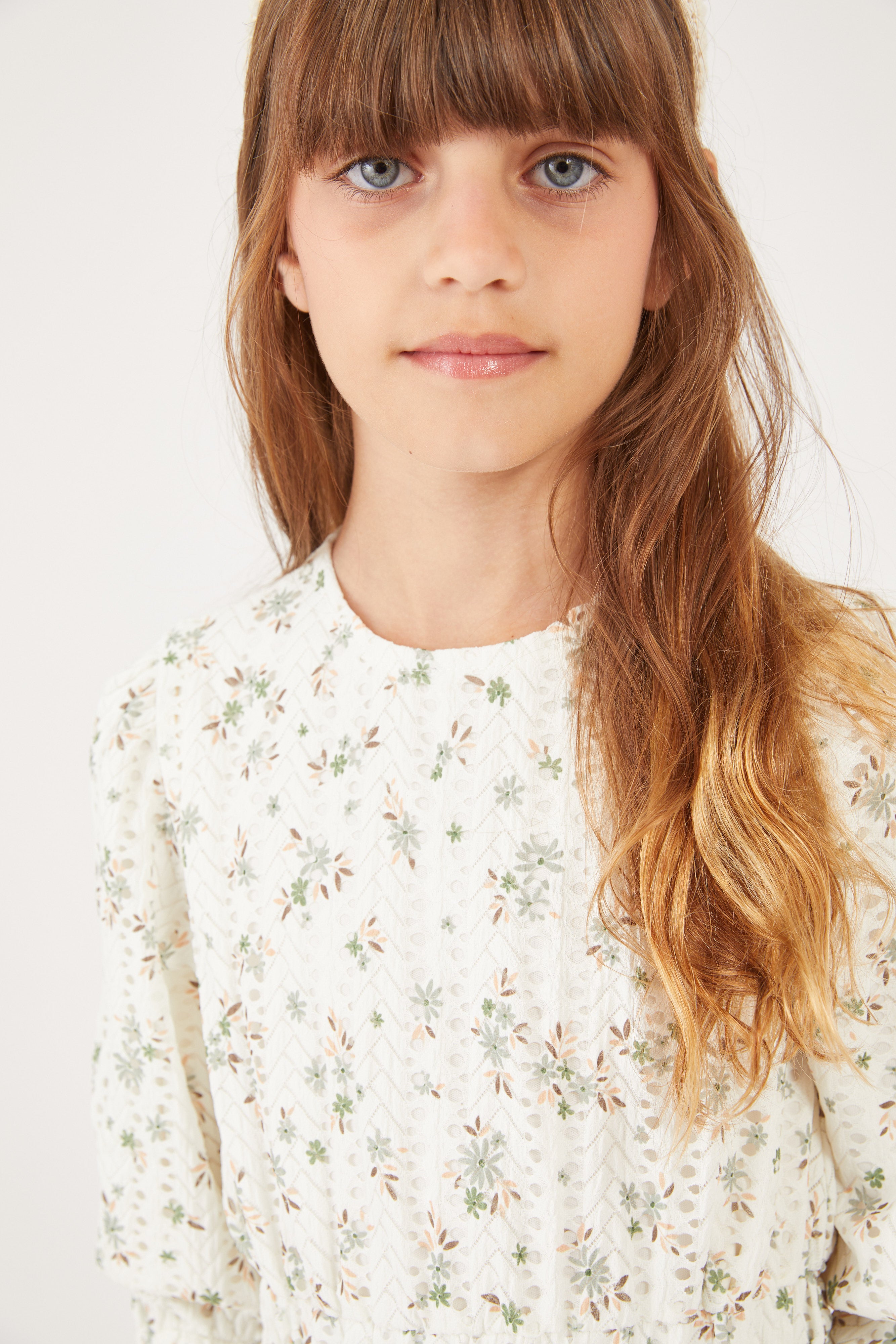 שמלה פרחונית - ירוק כהה 08