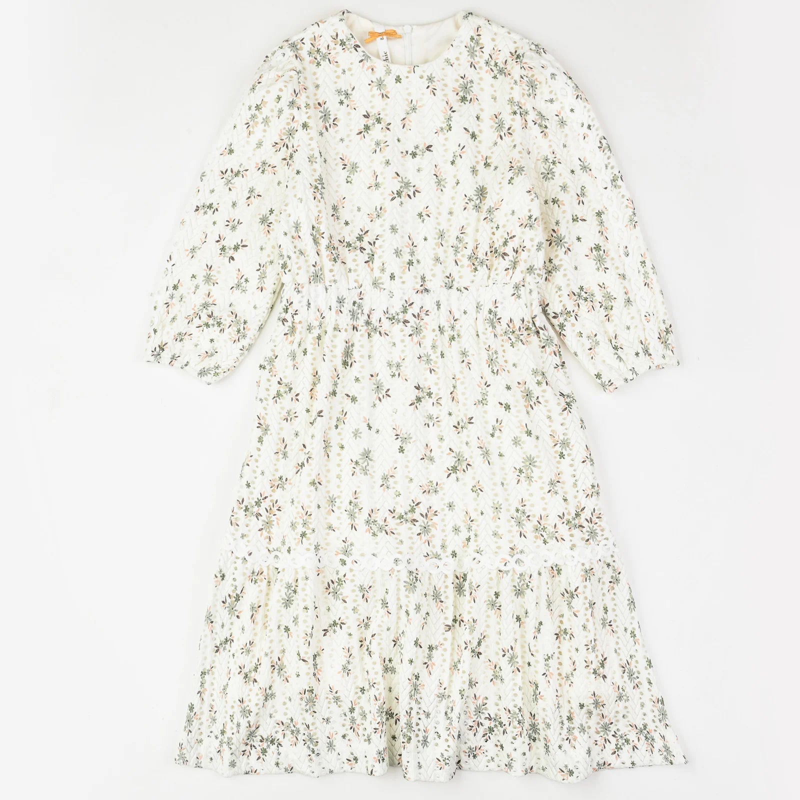 שמלה פרחונית - ירוק כהה 20