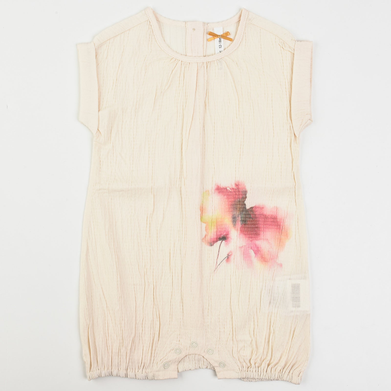 אוברול הדפס פרח - ורוד 24-30