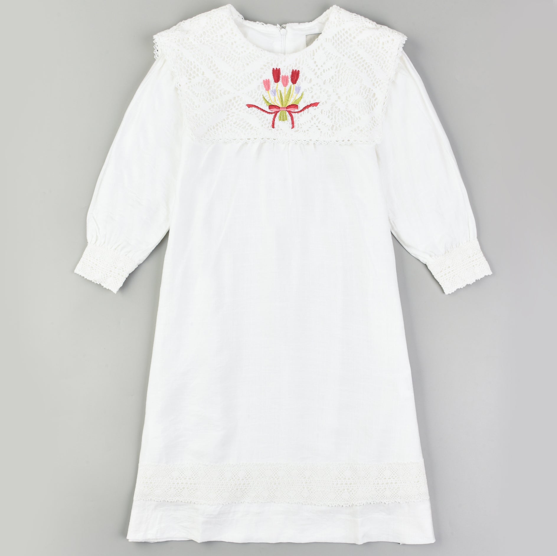 שמלה עם הדפס+ תחרות - לבן 14