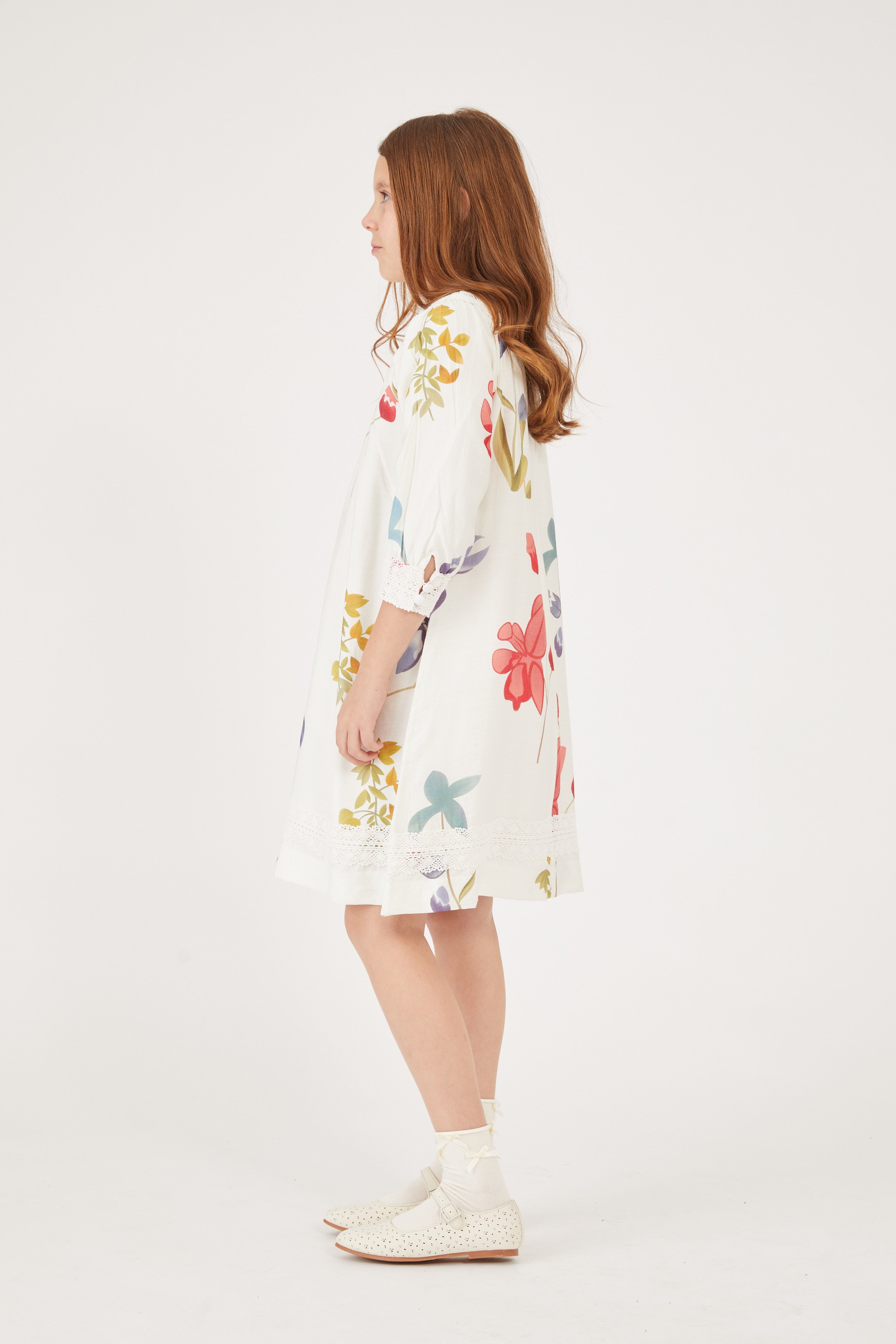 שמלה עם הדפס+ תחרות - FLOWERS 10