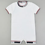 אוברול סריג עם כיתוב - לבן 18-24