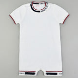 אוברול סריג עם כיתוב - לבן 18-24