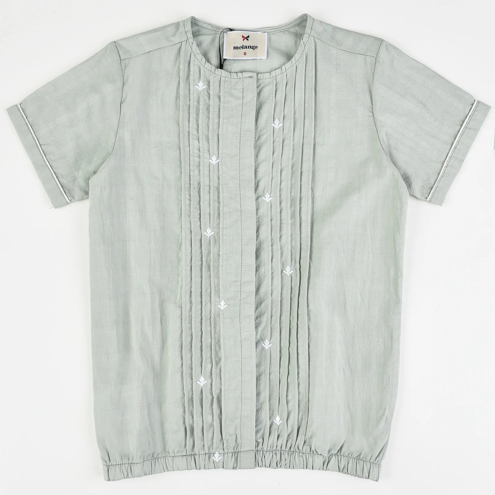 חולצת קפלונים+רקמה - mint 14