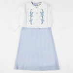 שמלה + קרדיגן פרחוני - כחול 20