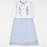 שמלה + קרדיגן פרחוני - כחול 20