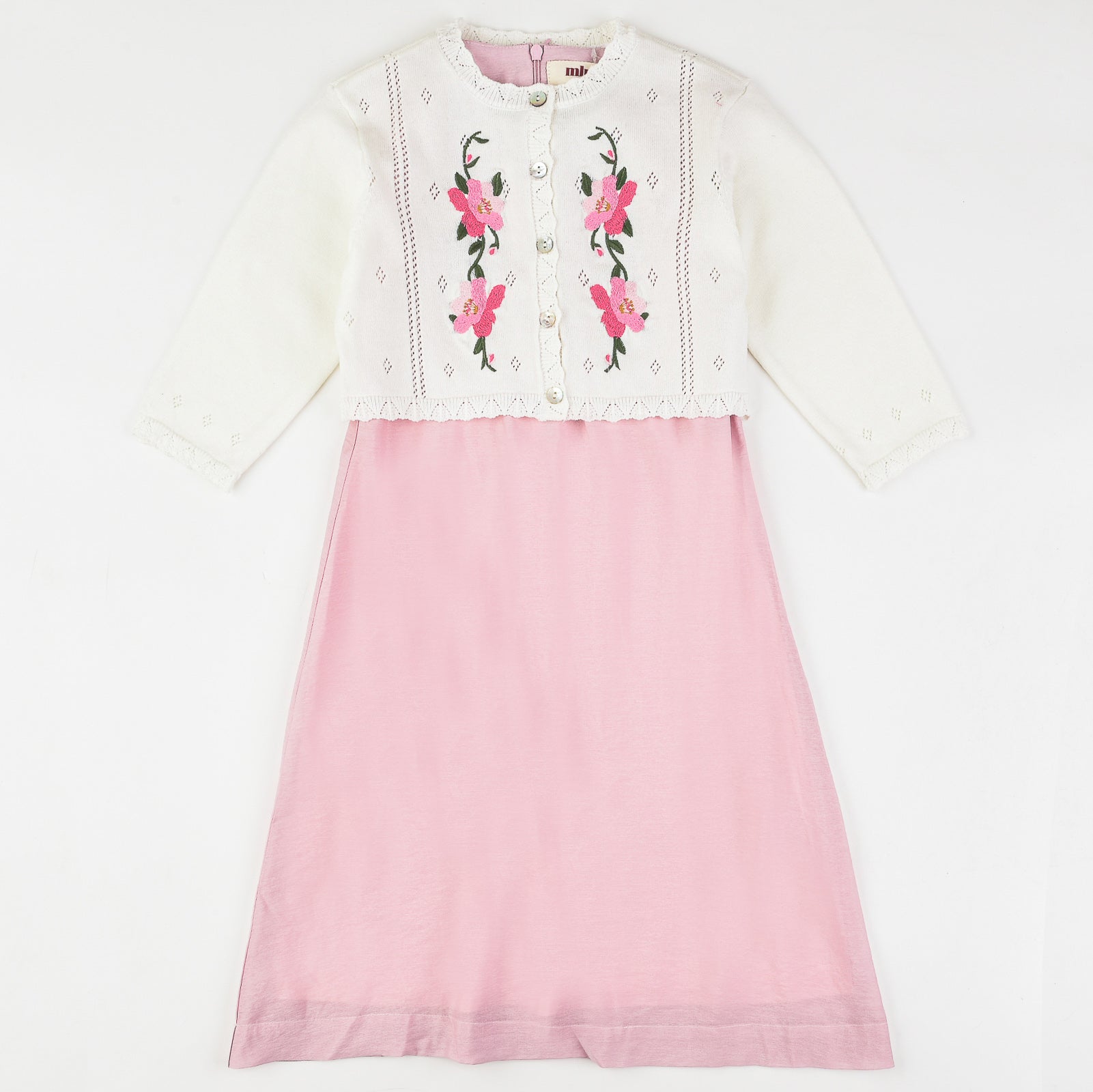 שמלה + קרדיגן פרחוני - ורוד 20