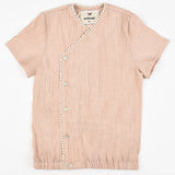 חולצת מעטפת טקסטורת פשתן - pudra 12