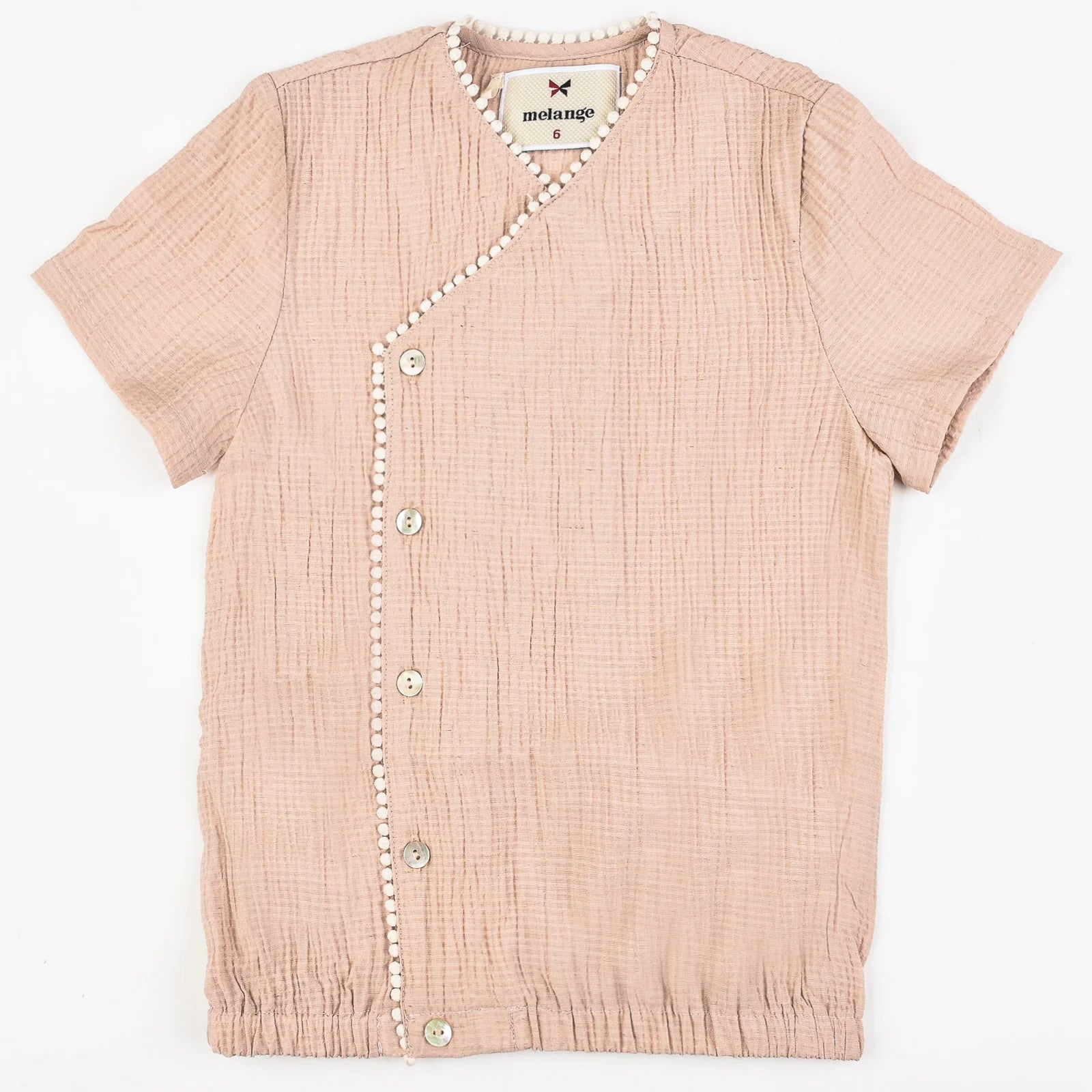 חולצת מעטפת טקסטורת פשתן - pudra 12