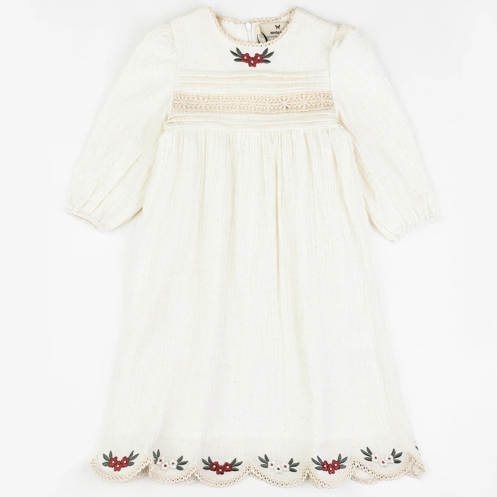 שמלת טקסטורת פשתן - בז׳ 14