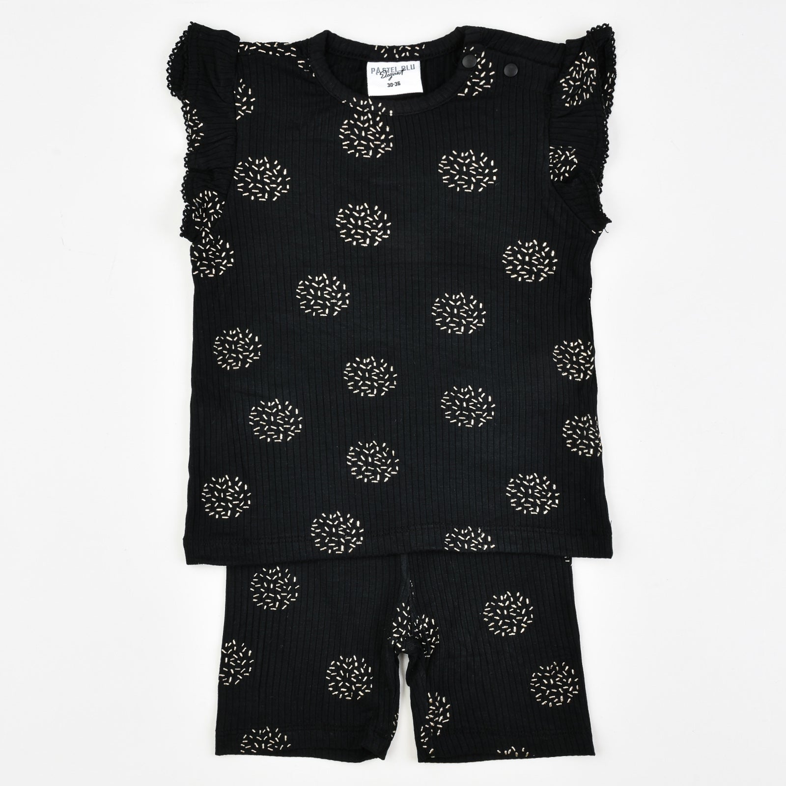 סט בייבי בנות דפוס מטלי - שחור 30-36