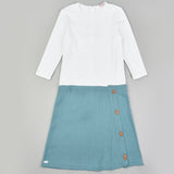 שמלה דמוי חולצה וחצאית ארטס - AQUA 20