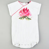 אוברול פרח גדול - לבן 18-24