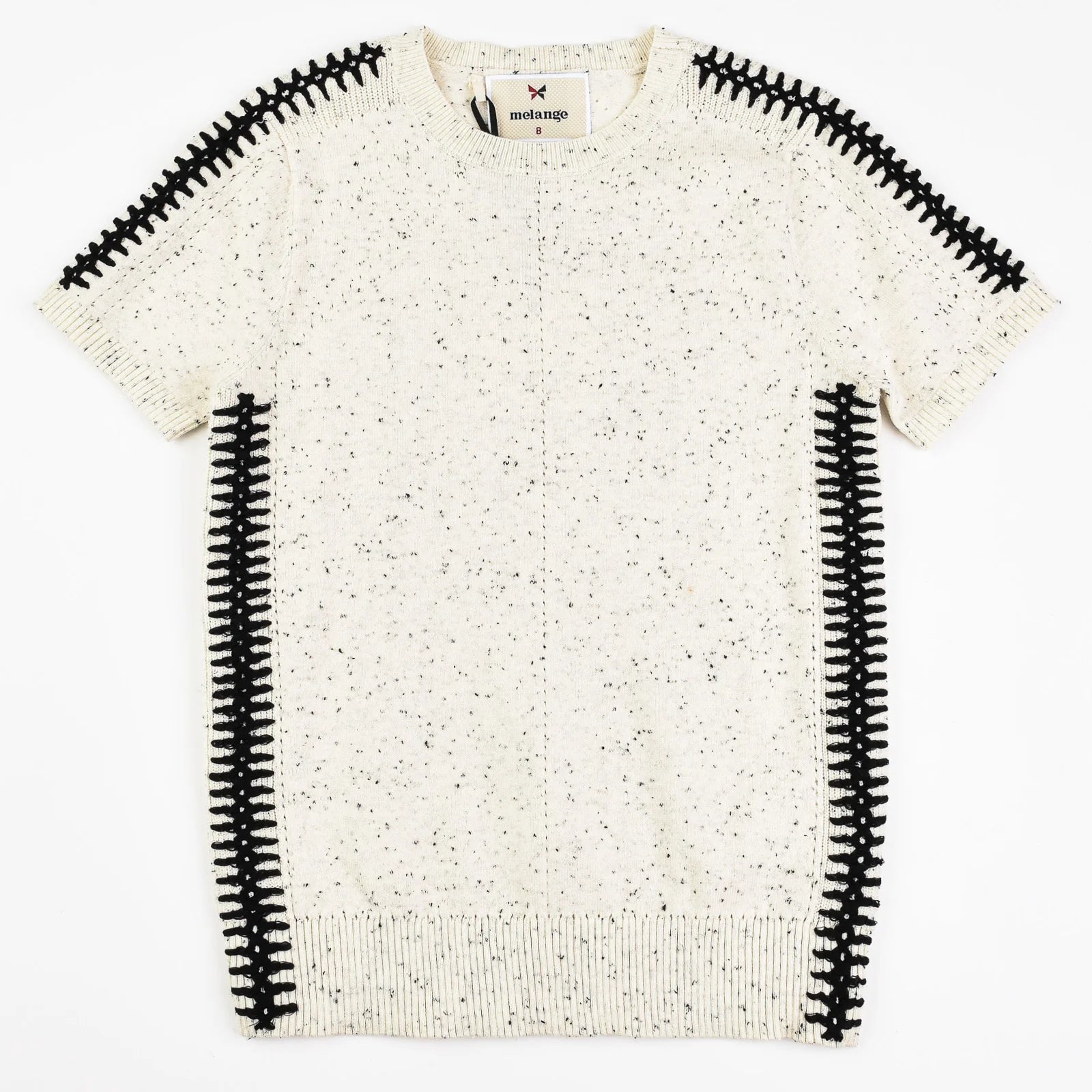 חולצת סריג בנים רקמת שיניים - שחור 12