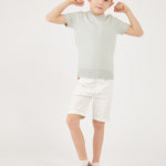 חולצת סריג בנים רקמת שיניים - mint 08