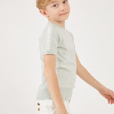 חולצת סריג בנים רקמת שיניים - mint 08