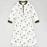 שמלה בהדפס דקלים - ירוק כהה 18