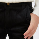 מכנסי קטיפה ארוכים - שחור