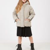 מעיל נפוח עם קפוצ'ון - אבן