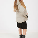 מעיל נפוח עם קפוצ'ון - אבן