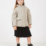 מעיל נפוח עם קפוצ'ון - אבן