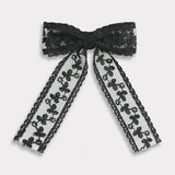 Lace ribbon brooch - black