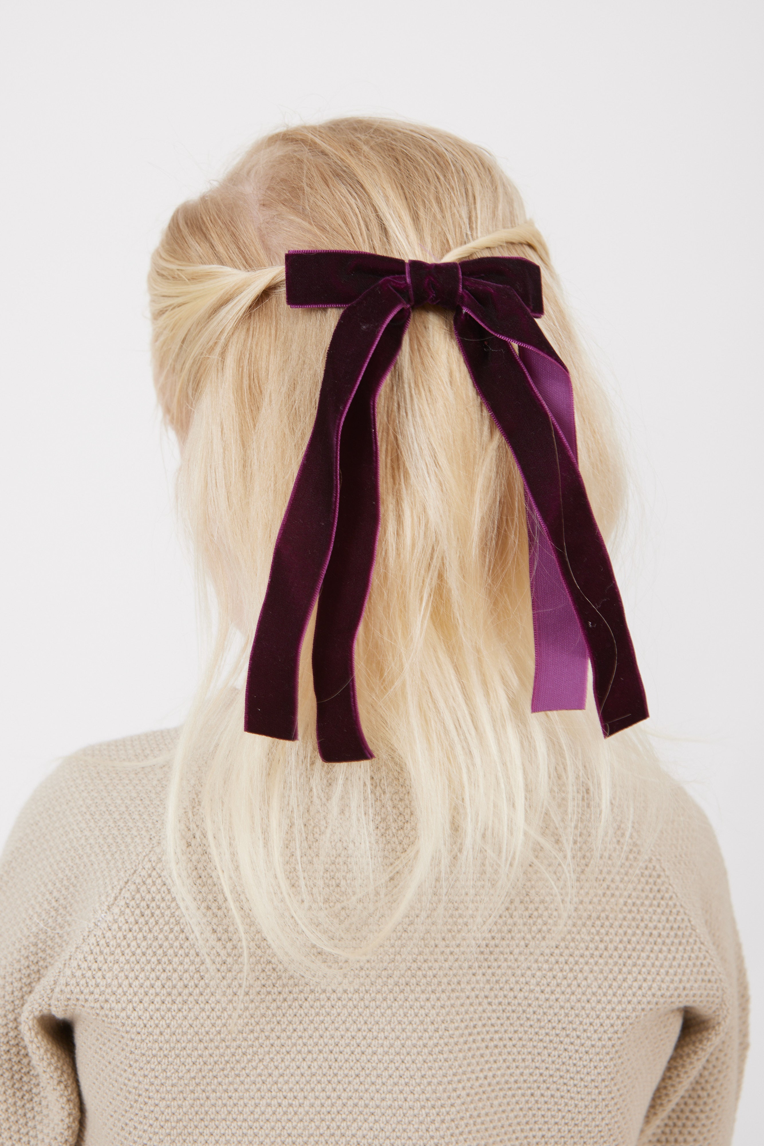 סיכת סרט קטיפה - בורדו