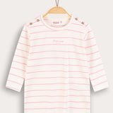 חולצת ריב פסים - ורוד
