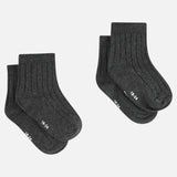 זוג גרבי ריב - אפור