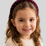 קשת קטיפה זירקונים - בורדו
