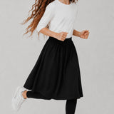 Girls' long tights - black