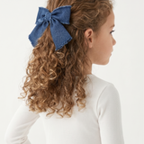 Denim Bow Tie Pin - Black