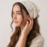 Crochet bandana - beige