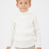 חולצת גולף סריג ריב - שמנת