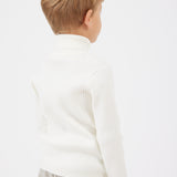 חולצת גולף סריג ריב - שמנת