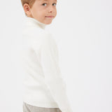 חולצת גולף סריג ריב - שמנת