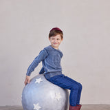 חולצת סריג עם סמל - כחול