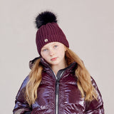 כובע עם פונפון פרווה - חציל