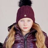 כובע עם פונפון פרווה - חציל