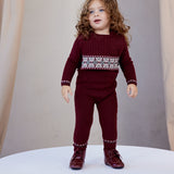 אוברול בשילוב וסט סריג - בורדו