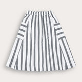חצאית פסים עם כיסים - נייבי