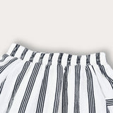 חצאית פסים עם כיסים - נייבי