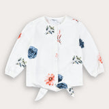 חולצה עם הדפס פרחוני - כחול