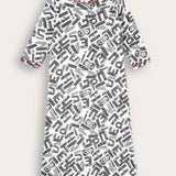 כותנת ריב עם הדפס - אפור