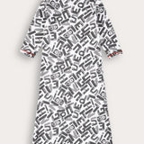 כותנת ריב עם הדפס - אפור