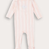 בייביגרו פסים עם רקמה - ורוד