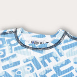 סט פיג'מה עם הדפס - תכלת